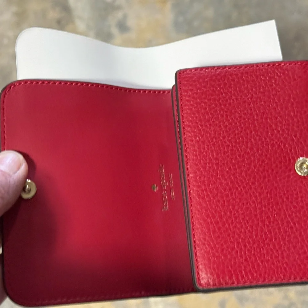 Kate Spade Red Pebbled Leather Small Wallet - NWT